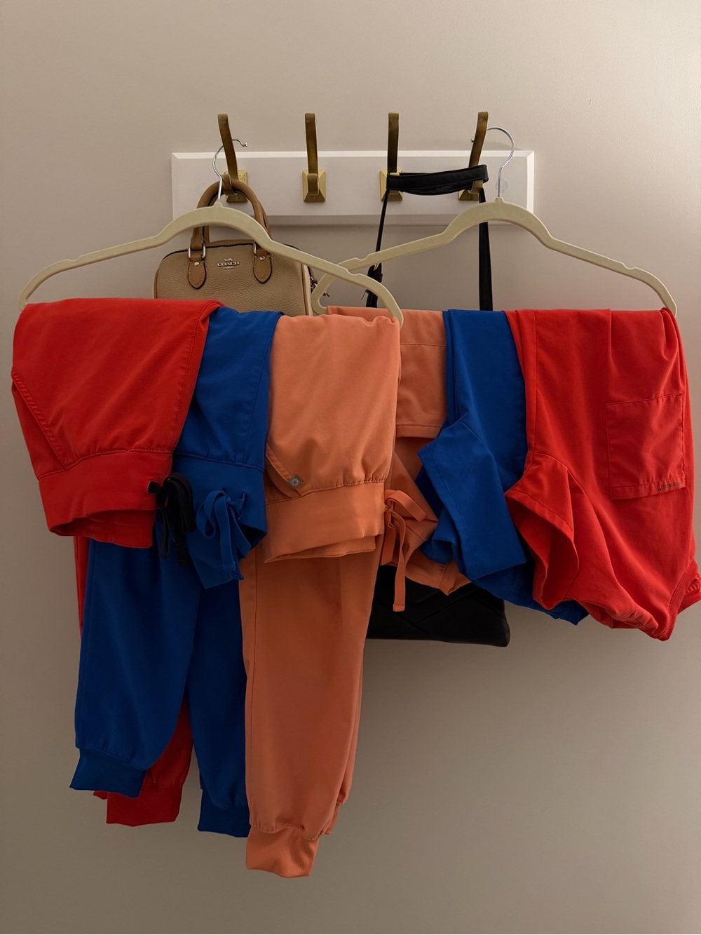 Women’s Track Joggers - Red, Blue & Peach